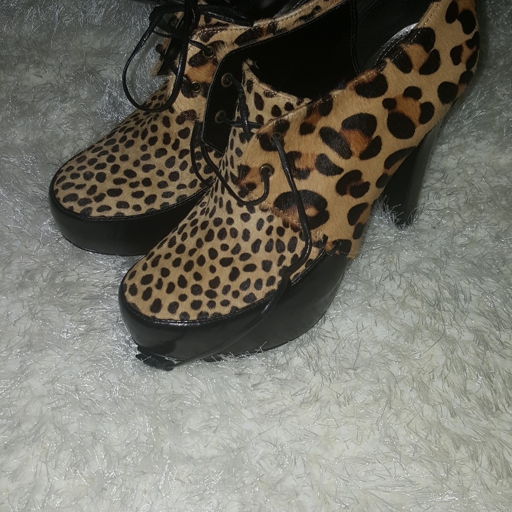 Size 8.5 animal print booties